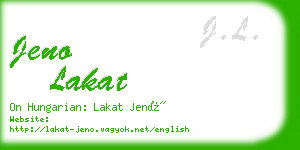 jeno lakat business card